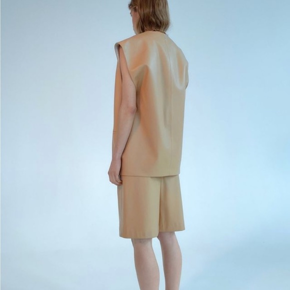 ZARA 2pcs Faux Leather Oversized Vest + Long Shorts Coord Set BNWT - Picture 3 of 9
